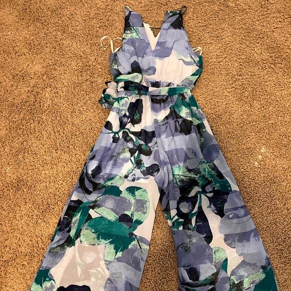 Blue Abstract Girls Romper - Picture 2 of 3